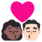 Kiss- Woman- Man- Medium-Dark Skin Tone- Light Skin Tone emoji on Microsoft